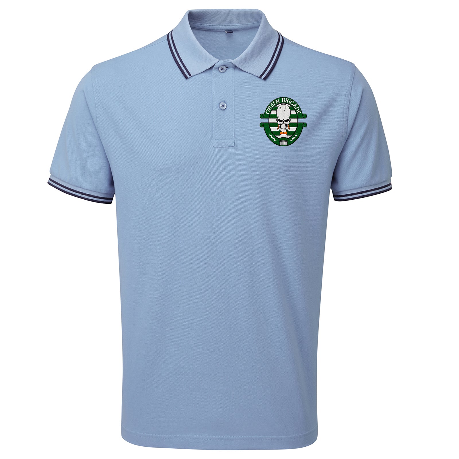 Green Brigade Celtic Football Tipped Polo Shirt 