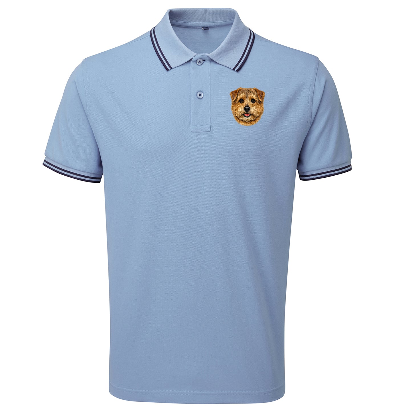 Norfolk Terrier Dog Face Tipped Polo Shirt 