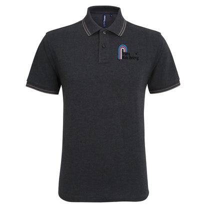 Trans Kids Belong Tipped Polo Shirt