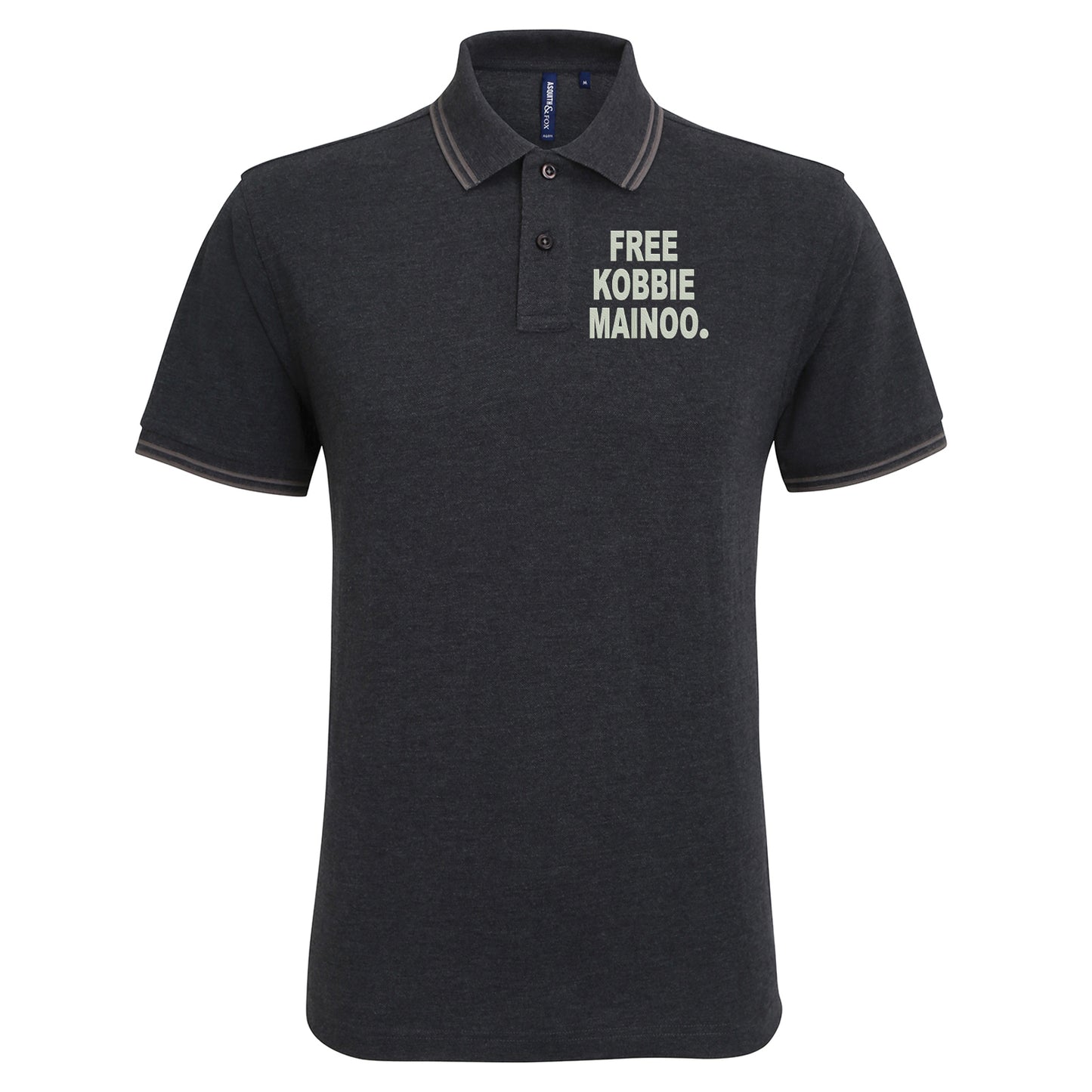Free Kobbie Mainoo Embroidered Tipped Polo Shirt
