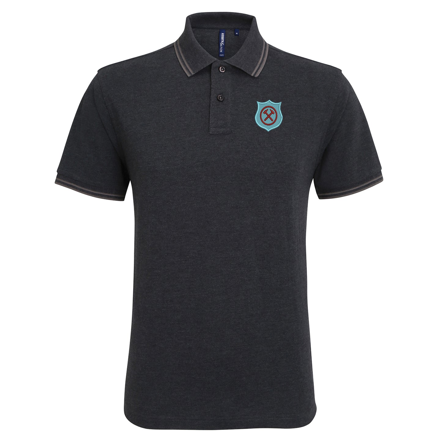 Retro West Ham 1923 Embroidered Tipped Polo Shirt