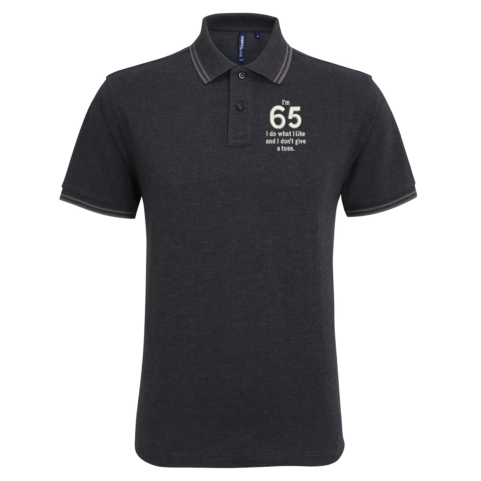 65th Birthday Tipped Polo Shirt 