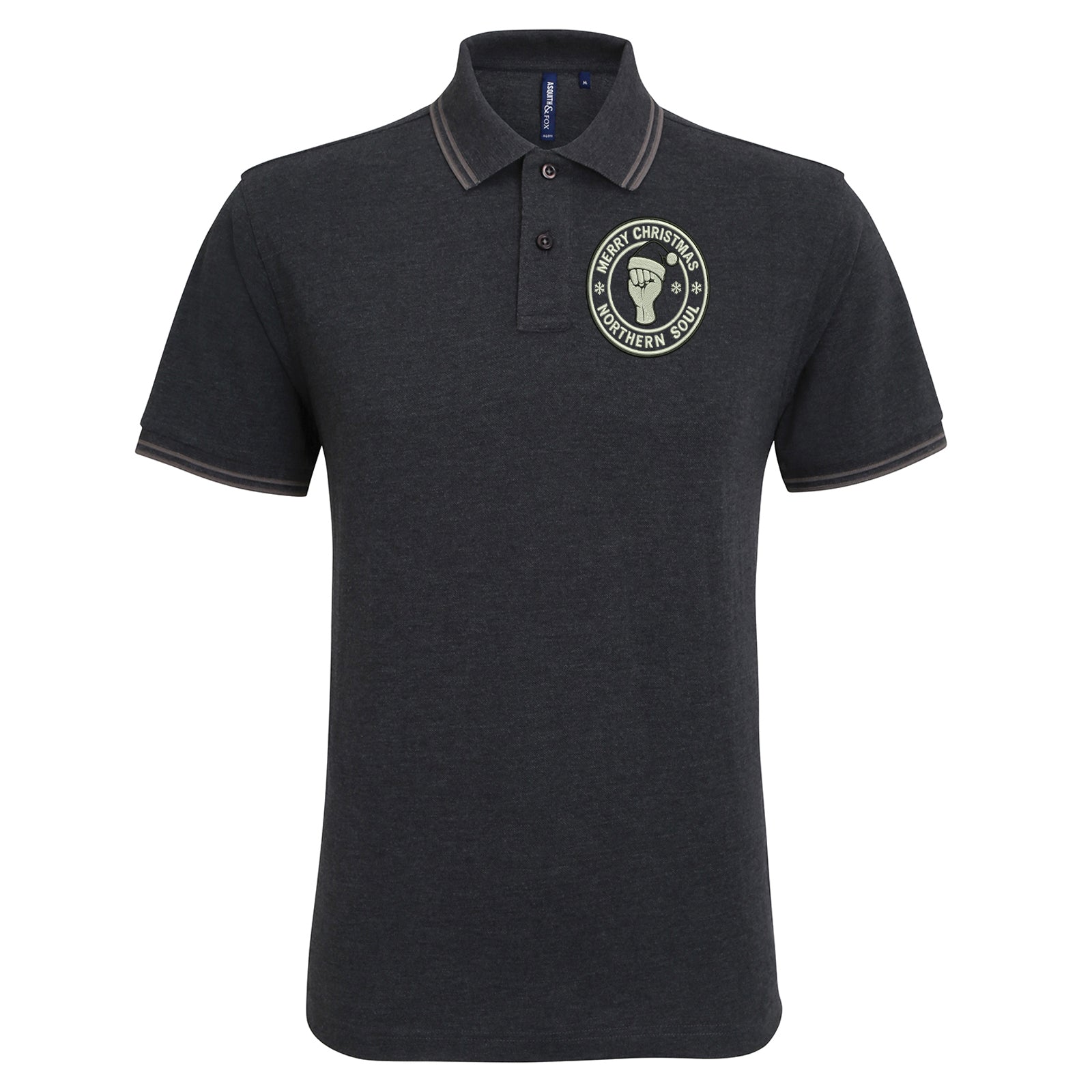 Northern Soul Christmas Tipped Polo Shirt