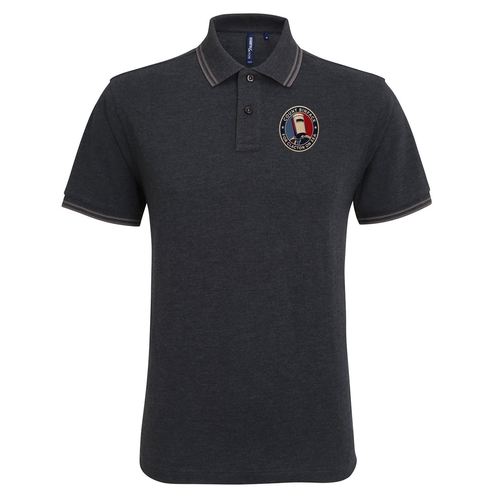 Count Binface Clacton Tipped Polo Shirt