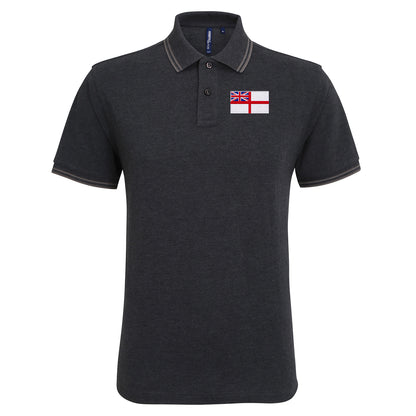 Royal Navy White Ensign Flag Tipped Polo Shirt