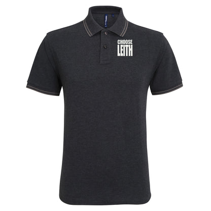 Hibs FC Choose Leith Football Tipped Polo Shirt