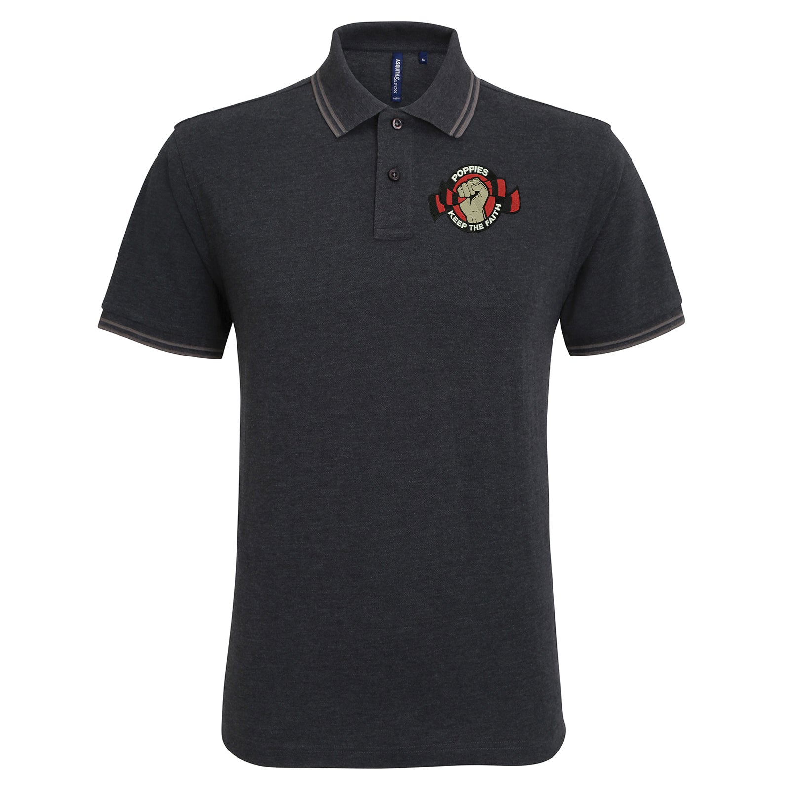 Keep The Faith Embroidered Tipped Polo Shirt