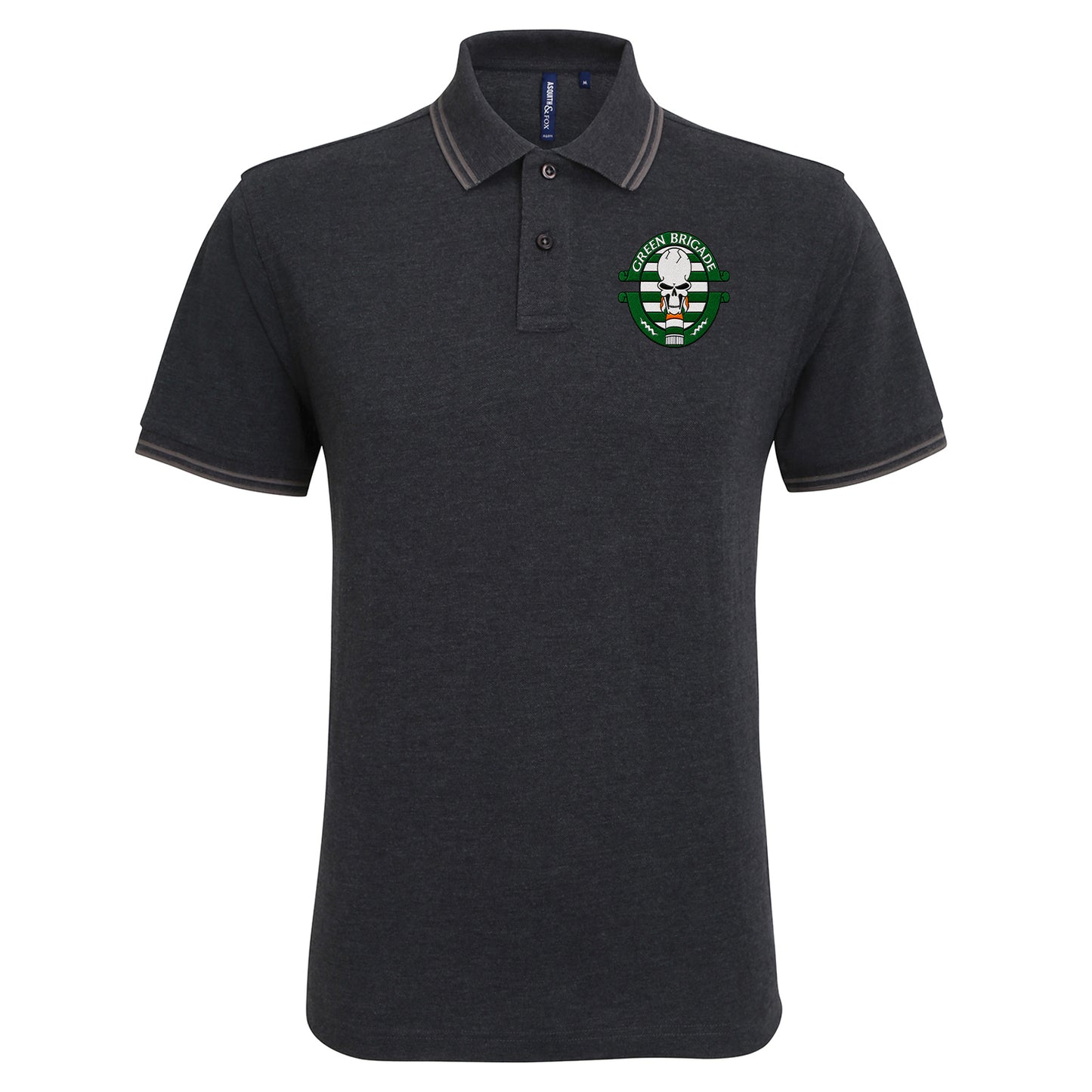 Green Brigade Celtic Football Tipped Polo Shirt 