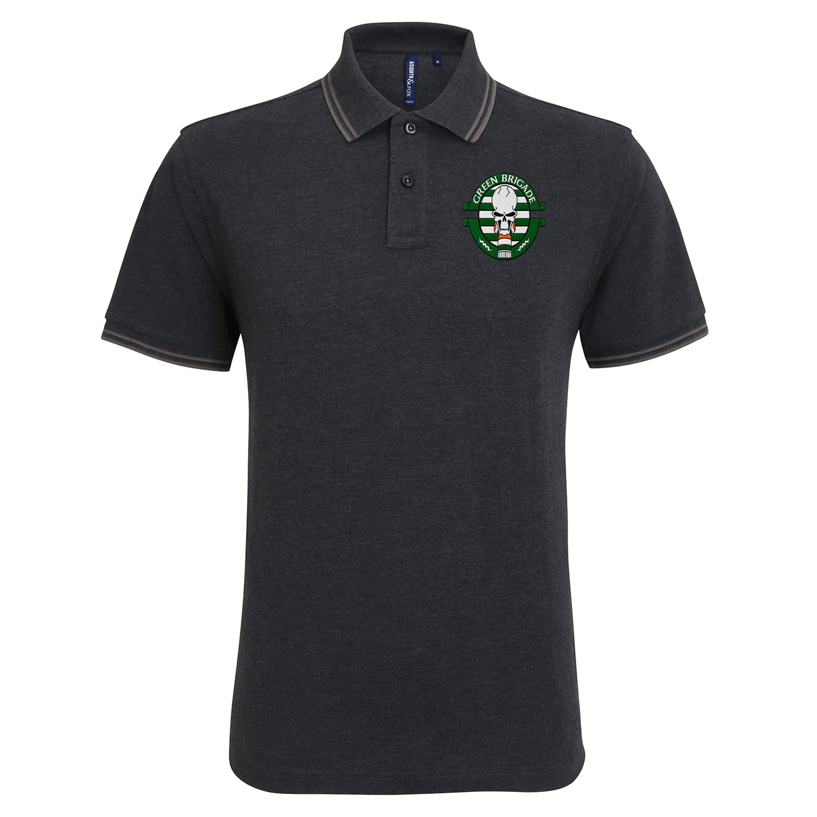 Green Brigade Celtic Football Tipped Polo Shirt 
