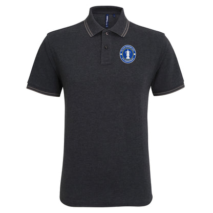 Retro Leicester Tigers Embroidered Tipped Polo Shirt