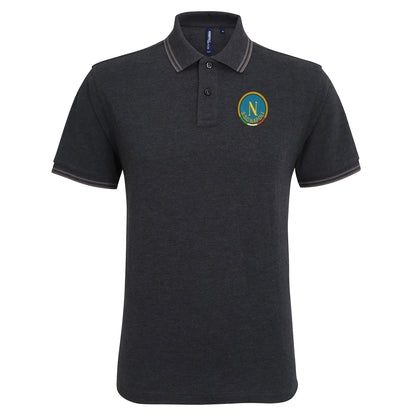 Retro Napoli 1970s Embroidered Tipped Polo Shirt