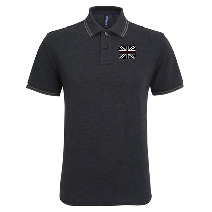 Thin Red Line Union Jack Tipped Polo Shirt
