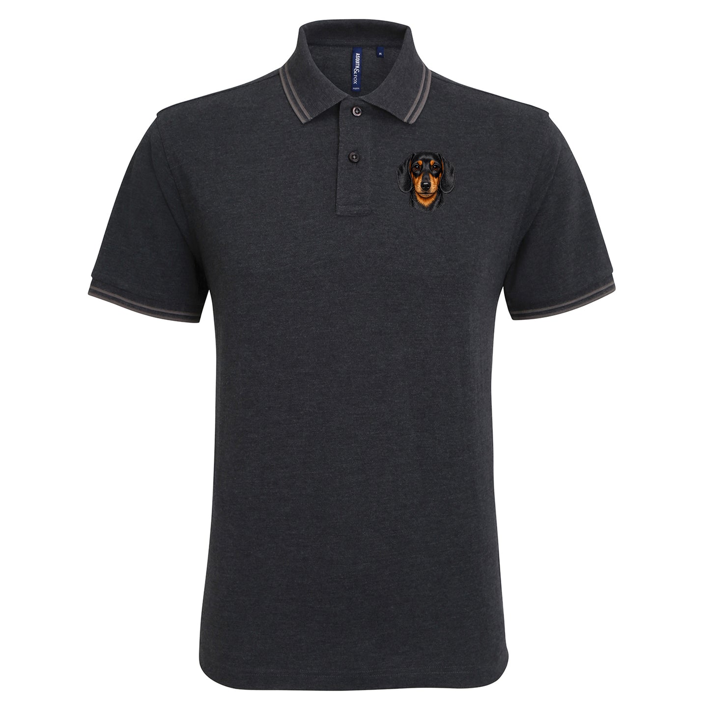 Dachshund Dog Face Tipped Polo Shirt