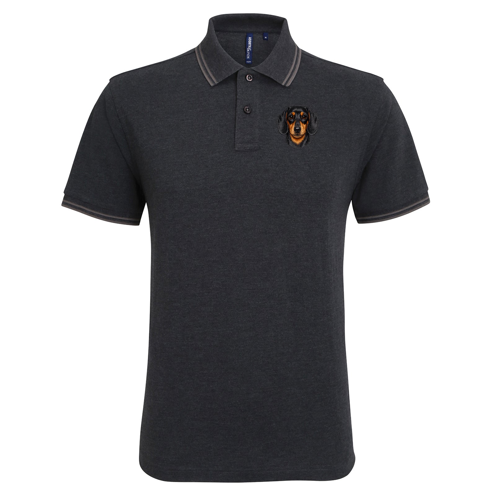 Dachshund Dog Face Tipped Polo Shirt