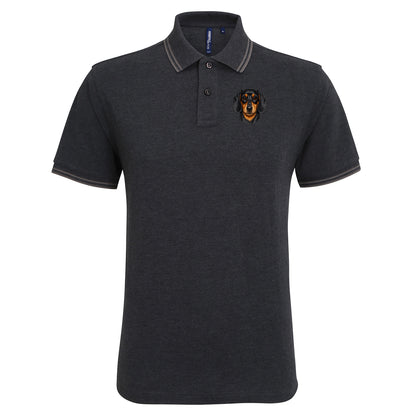 Dachshund Dog Face Tipped Polo Shirt