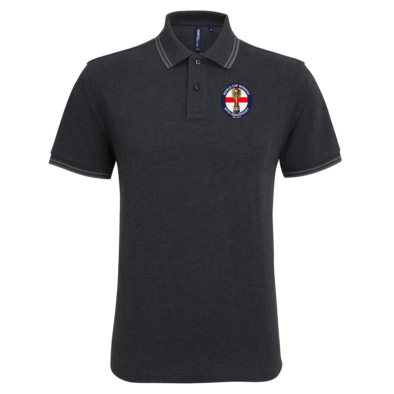 Retro England Football Tipped Polo Shirt