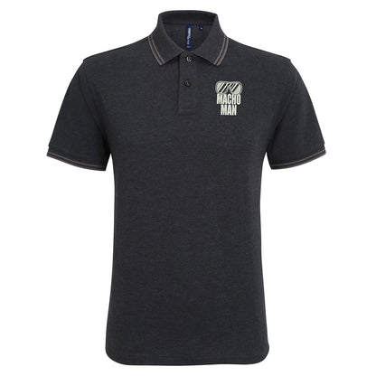 Macho Man Embroidered Tipped Polo Shirt