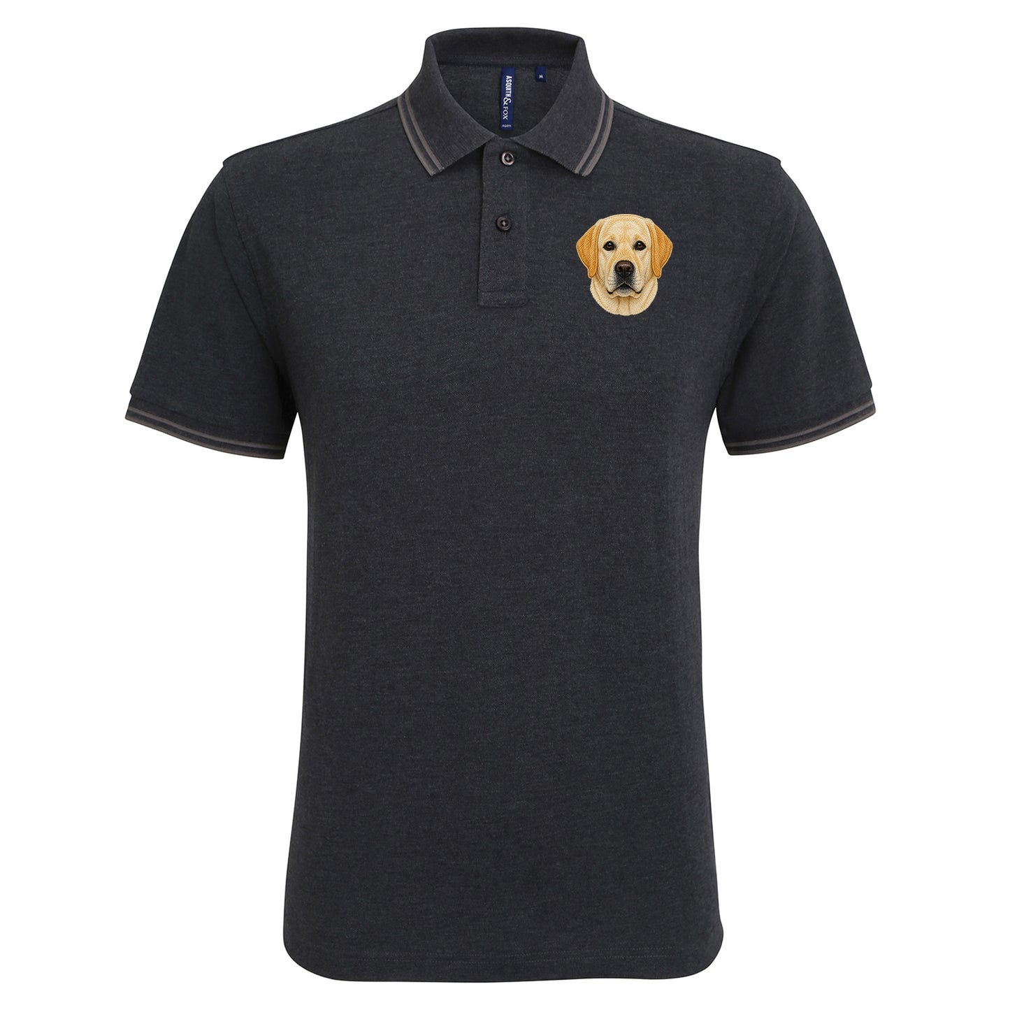 Labrador Dog Face Tipped Polo Shirt