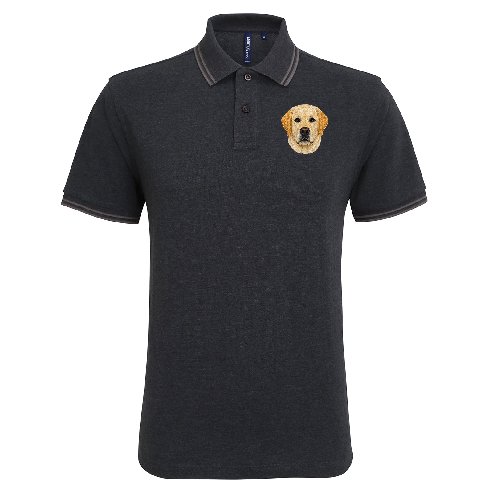 Labrador Dog Face Tipped Polo Shirt