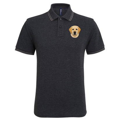 Labrador Dog Face Tipped Polo Shirt