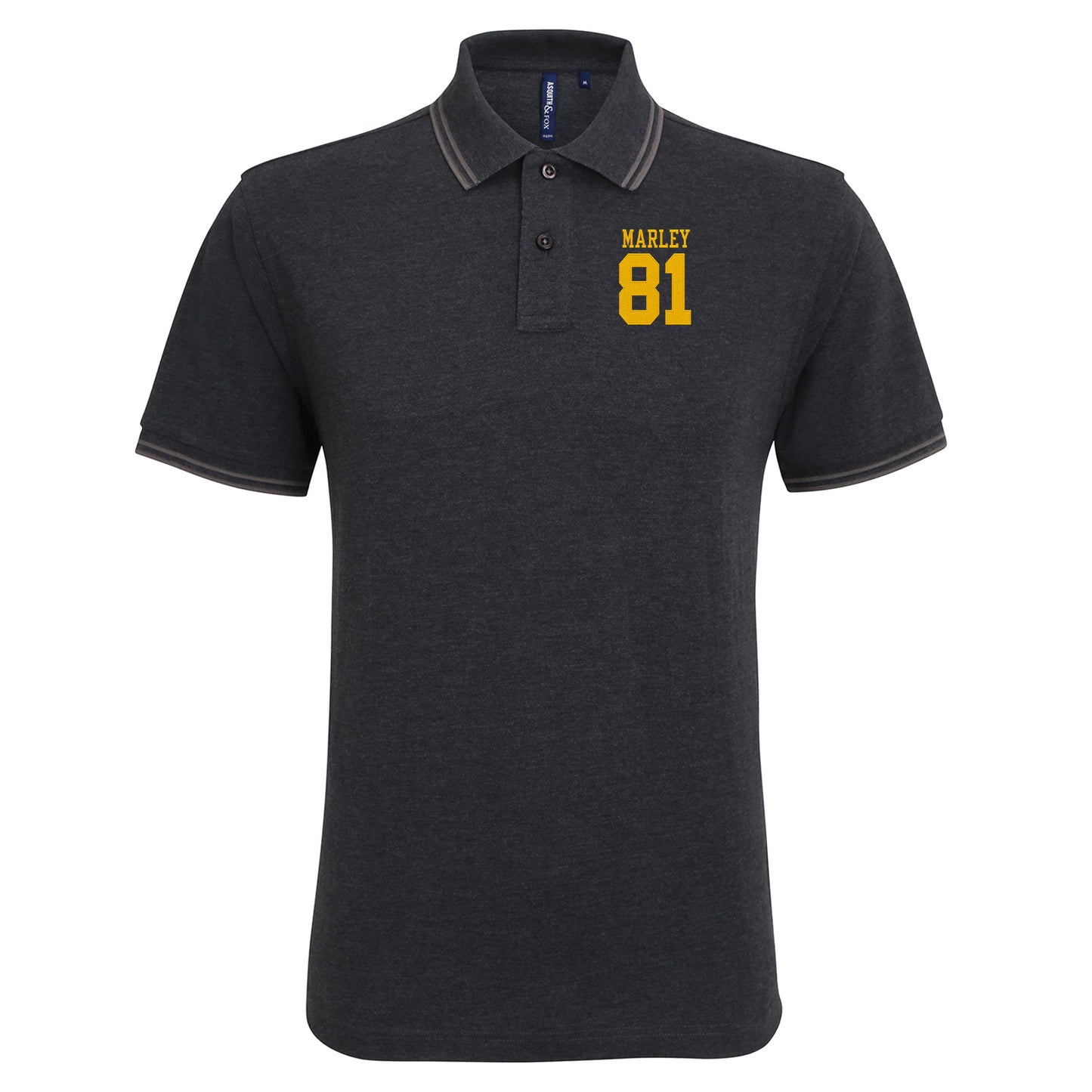 Bob Marley Football Tipped Polo Shirt