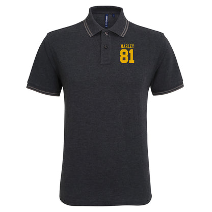 Bob Marley Football Tipped Polo Shirt