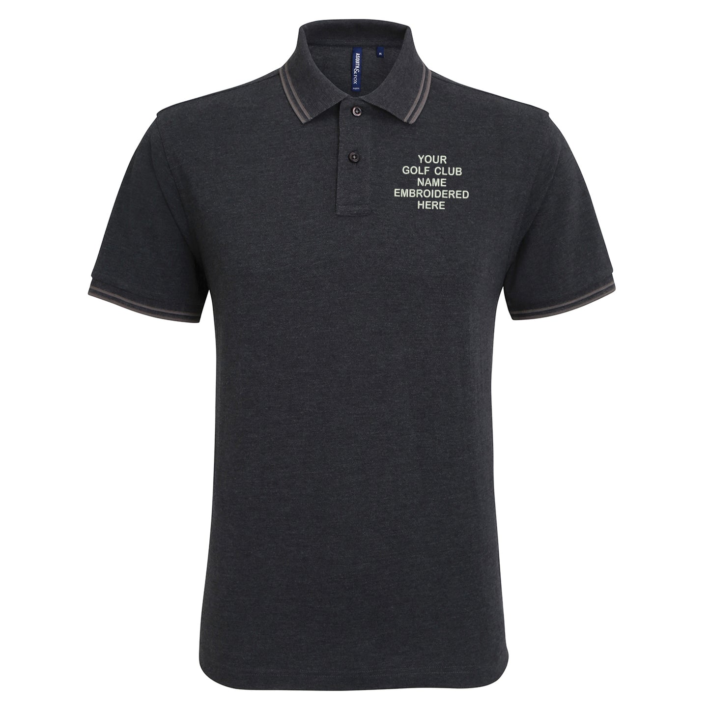 Personalised Golf Club Embroidered Tipped Polo Shirt