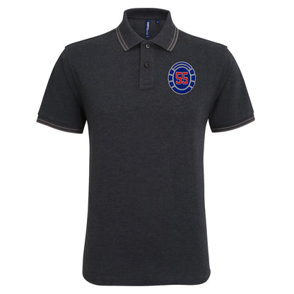Glasgow Rangers 55 Time Champions Tipped Polo Shirt