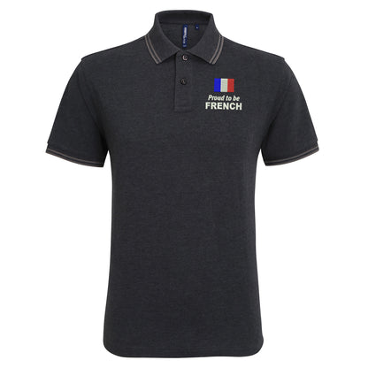 Proud to be French Embroidered Tipped Polo Shirt