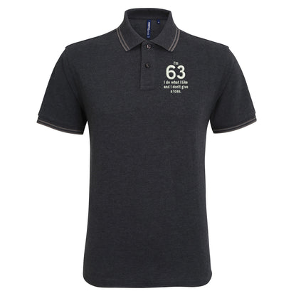 63rd Birthday Tipped Polo Shirt 