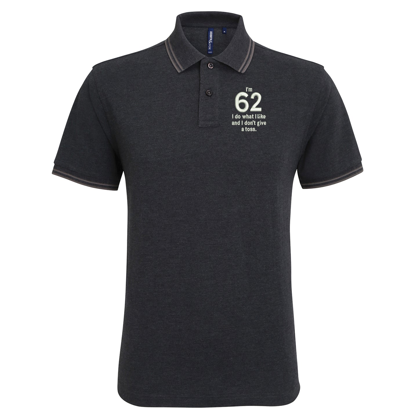62nd Birthday Tipped Polo Shirt