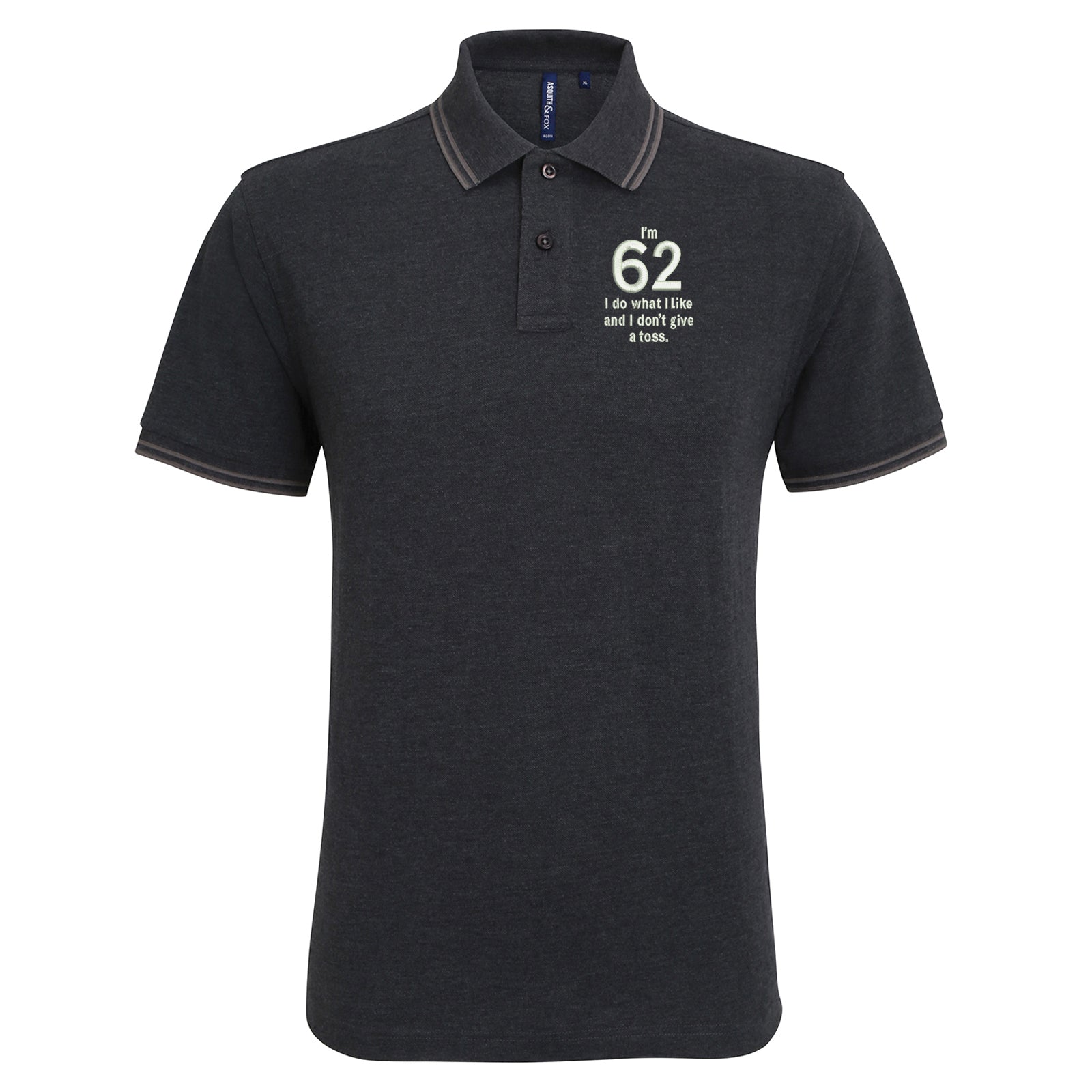 62nd Birthday Tipped Polo Shirt
