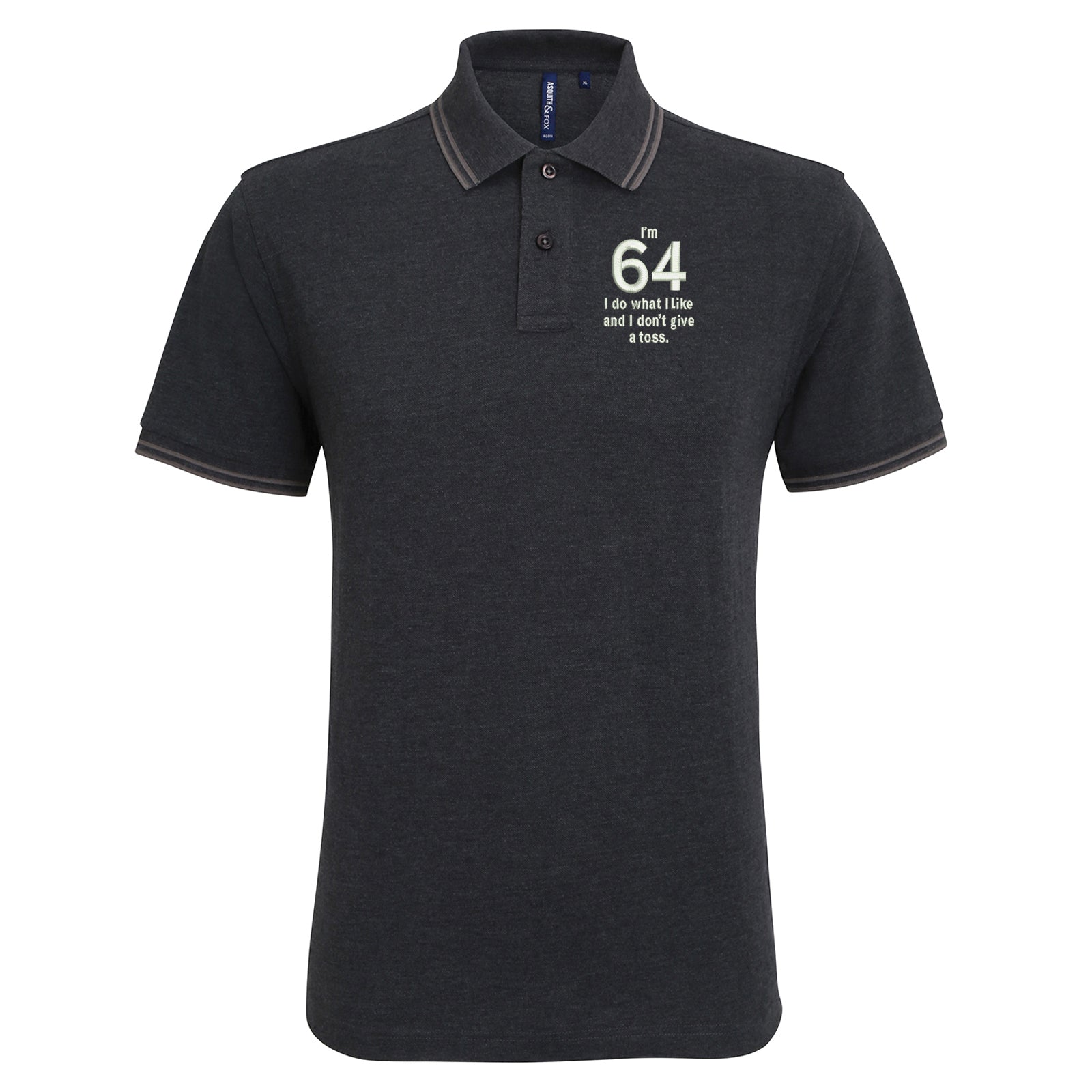 64th Birthday Tipped Polo Shirt 