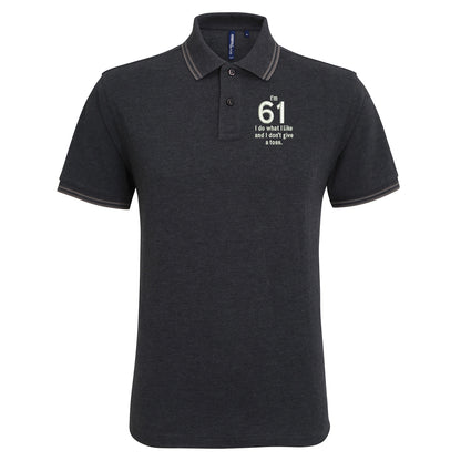 61st Birthday Tipped Polo Shirt