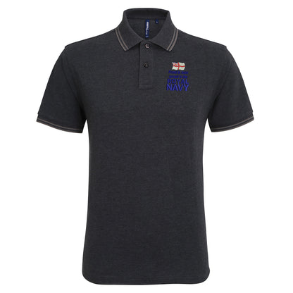 Proud to Have Served in The Royal Navy Embroidered Tipped Polo Shirt