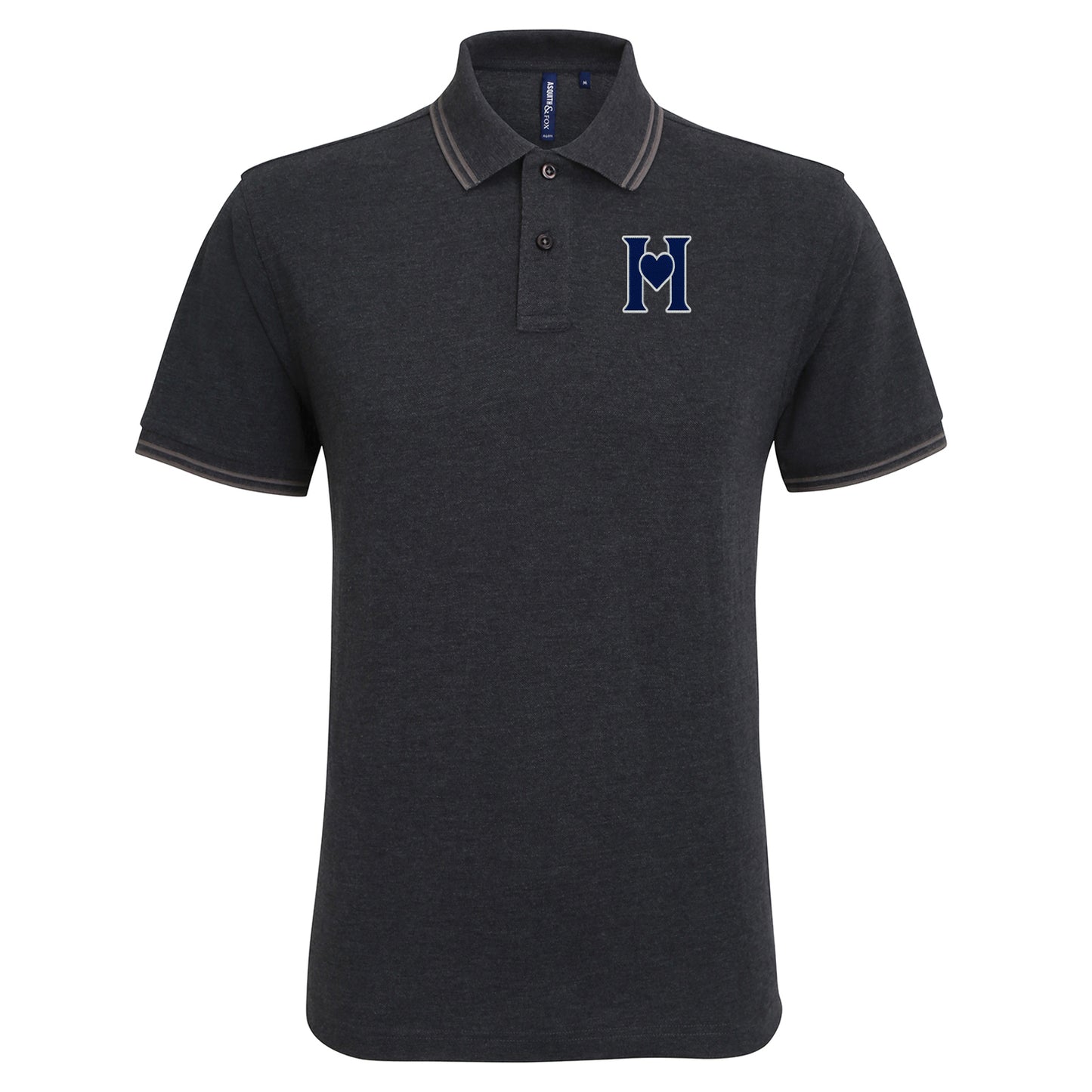 Retro Old School Hearts Football Tipped Polo Shirt