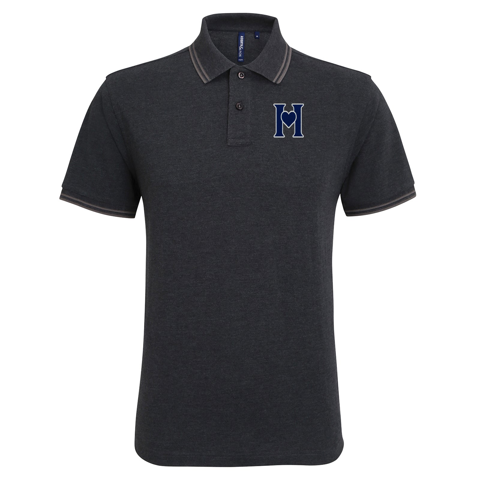 Retro Old School Hearts Football Tipped Polo Shirt