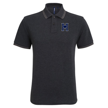 Retro Old School Hearts Football Tipped Polo Shirt