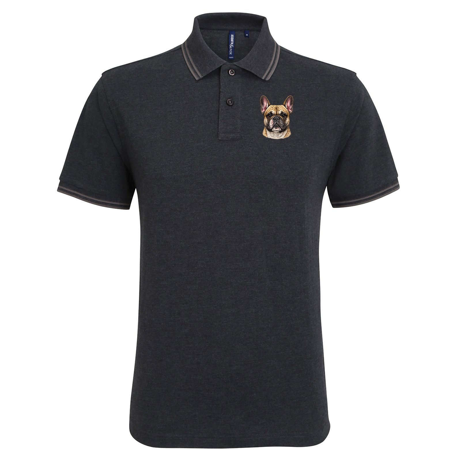 French Bulldog Dog Face Tipped Polo Shirt