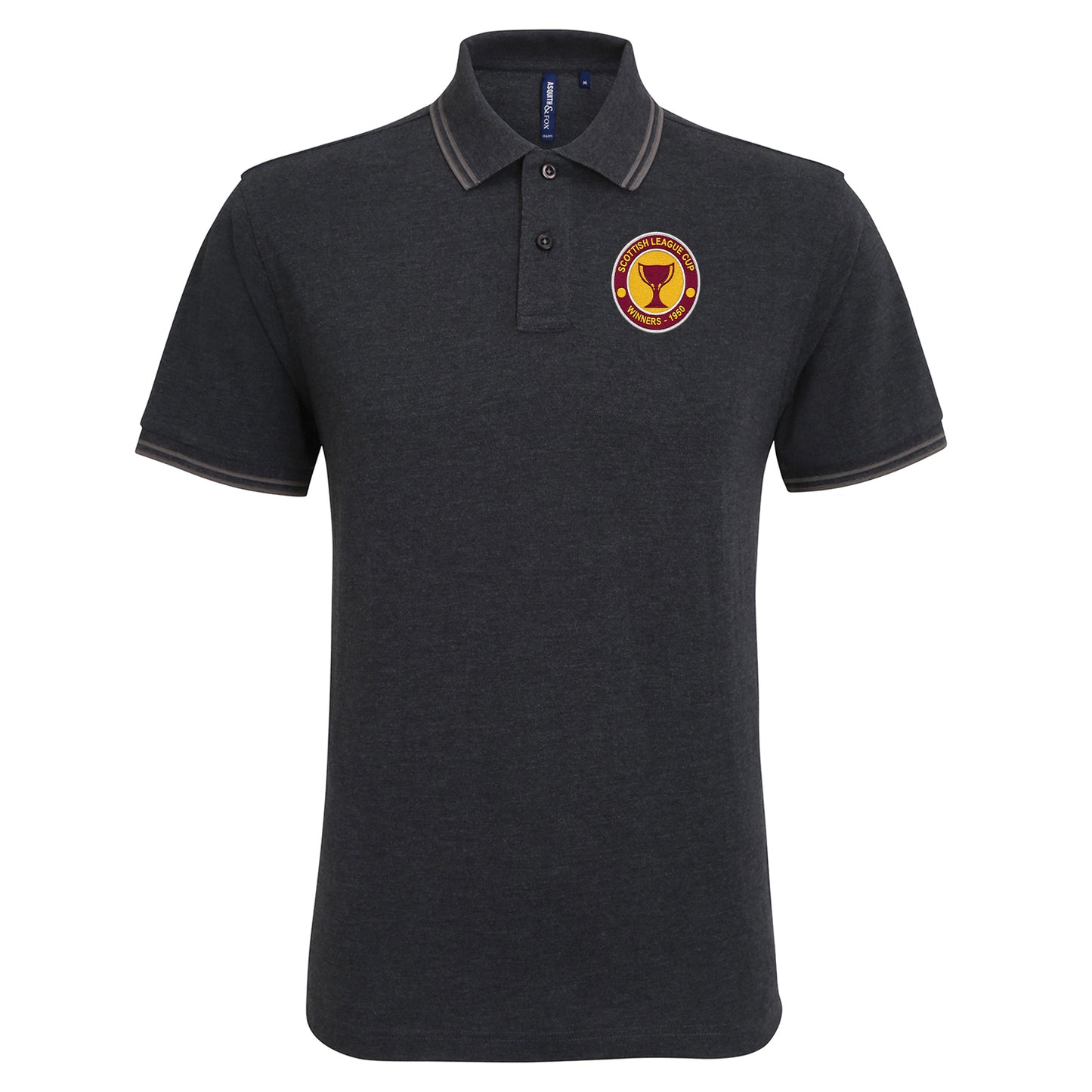 Retro Motherwell Scottish League Cup Winners 1950 Tipped Polo Shirt