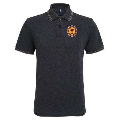 Retro Motherwell Scottish League Cup Winners 1950 Tipped Polo Shirt