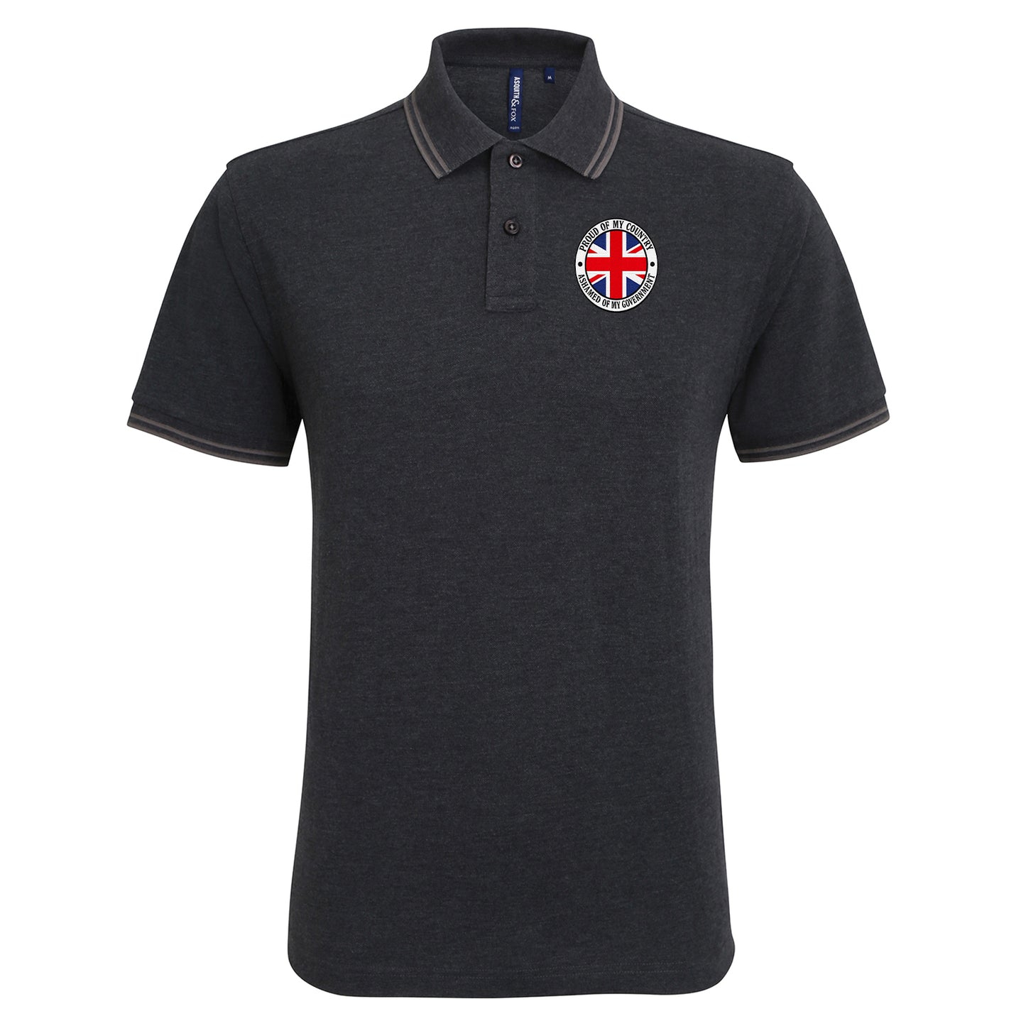 Proud of My Country Ashamed of My Government Tipped Polo Shirt