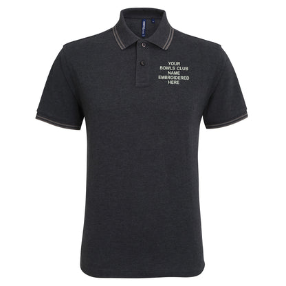 Personalised Bowls Club Embroidered Tipped Polo Shirt