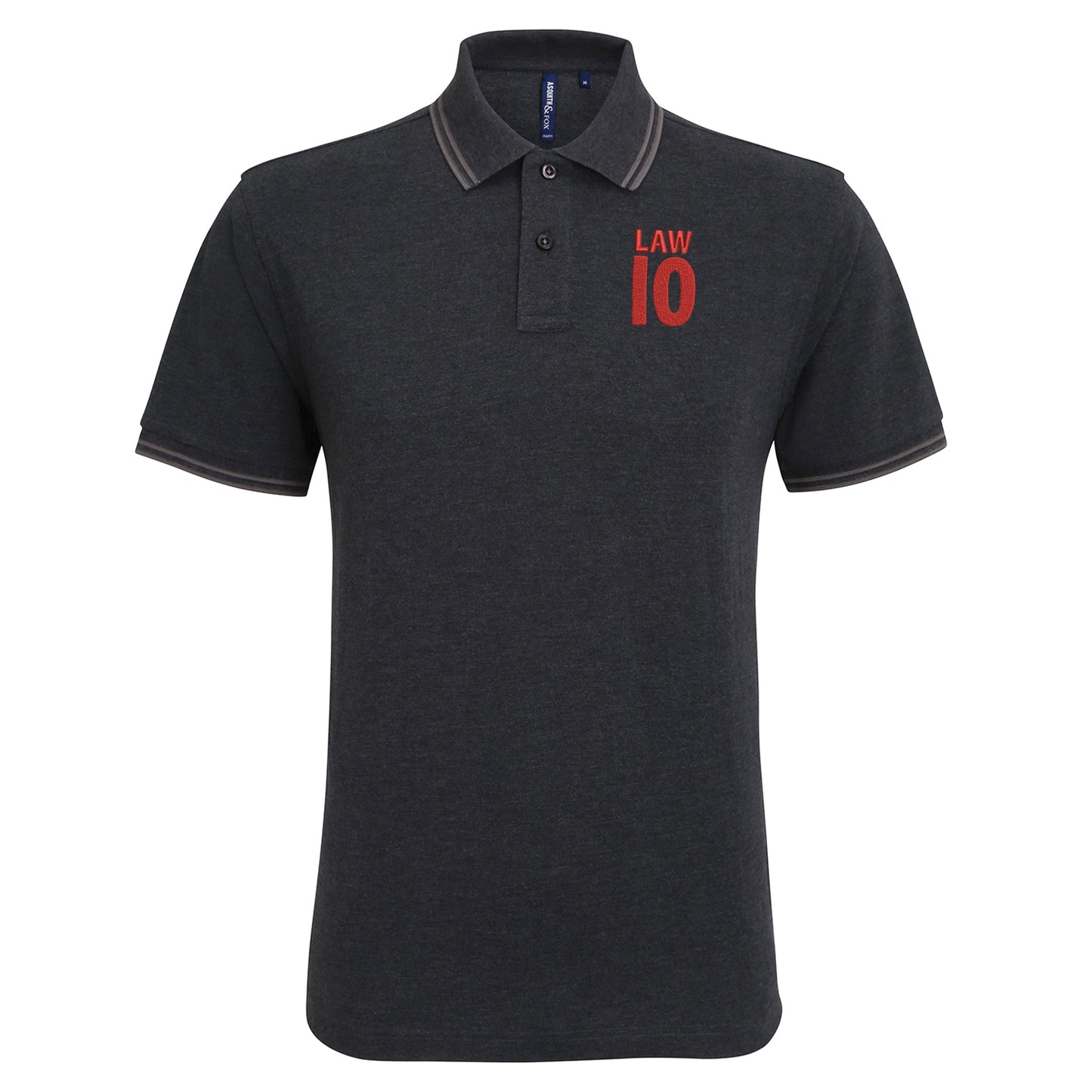 Law 10 Embroidered Tipped Polo Shirt
