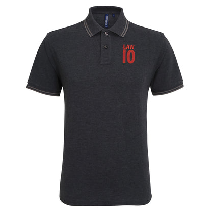 Law 10 Embroidered Tipped Polo Shirt