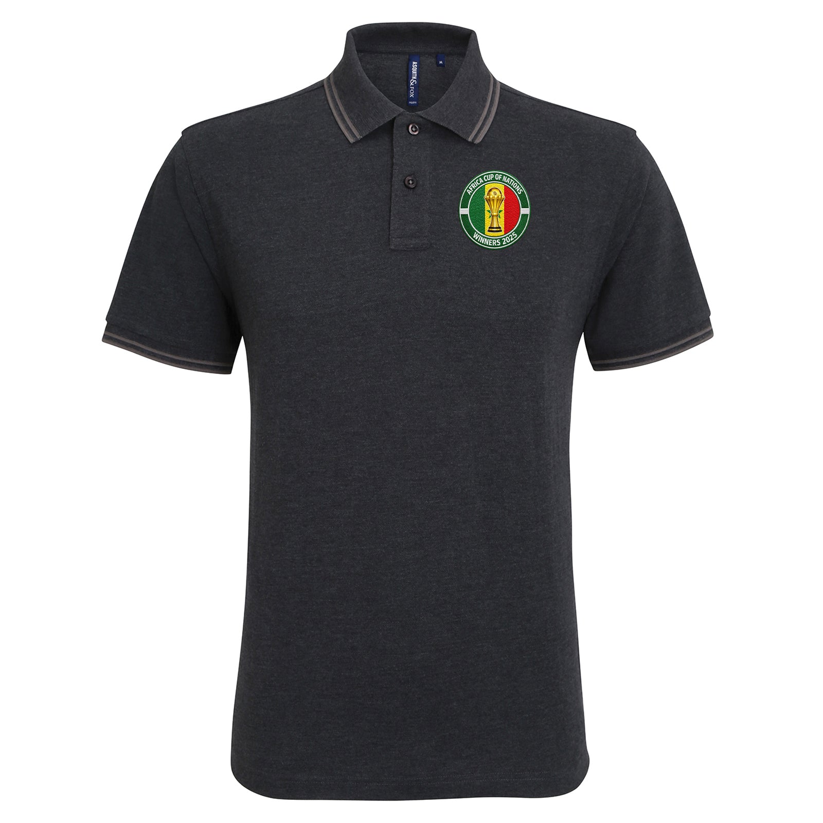 Senegal AFCON Winners 2025 Tipped Polo Shirt