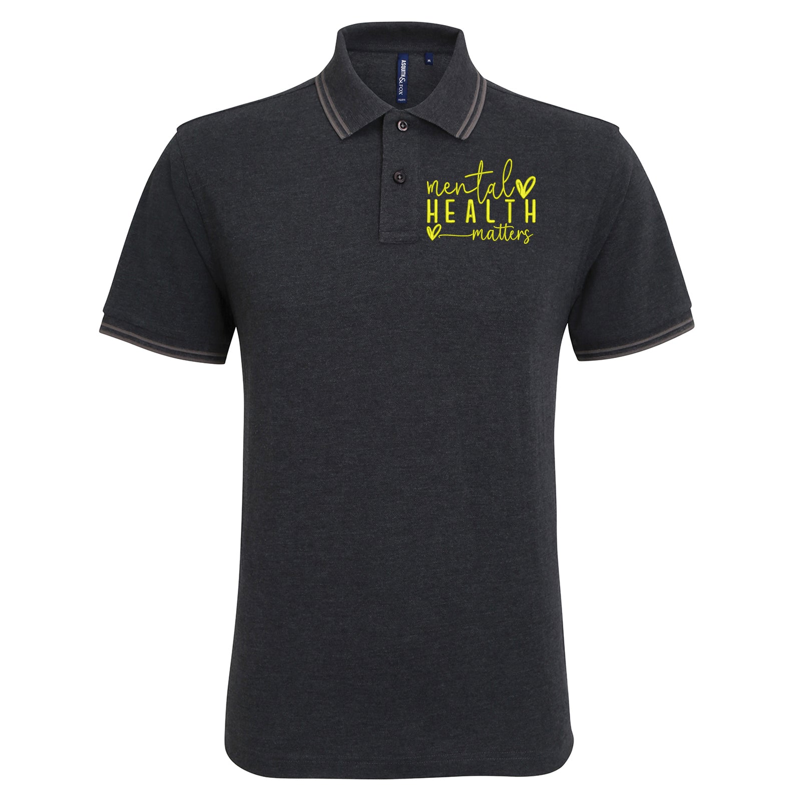 Yellow Mental Health Tipped Polo Shirt