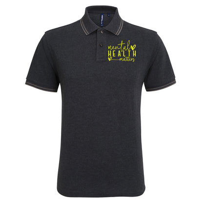 Yellow Mental Health Tipped Polo Shirt