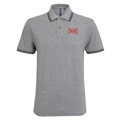 Mackem Union Jack Embroidered Tipped Polo Shirt