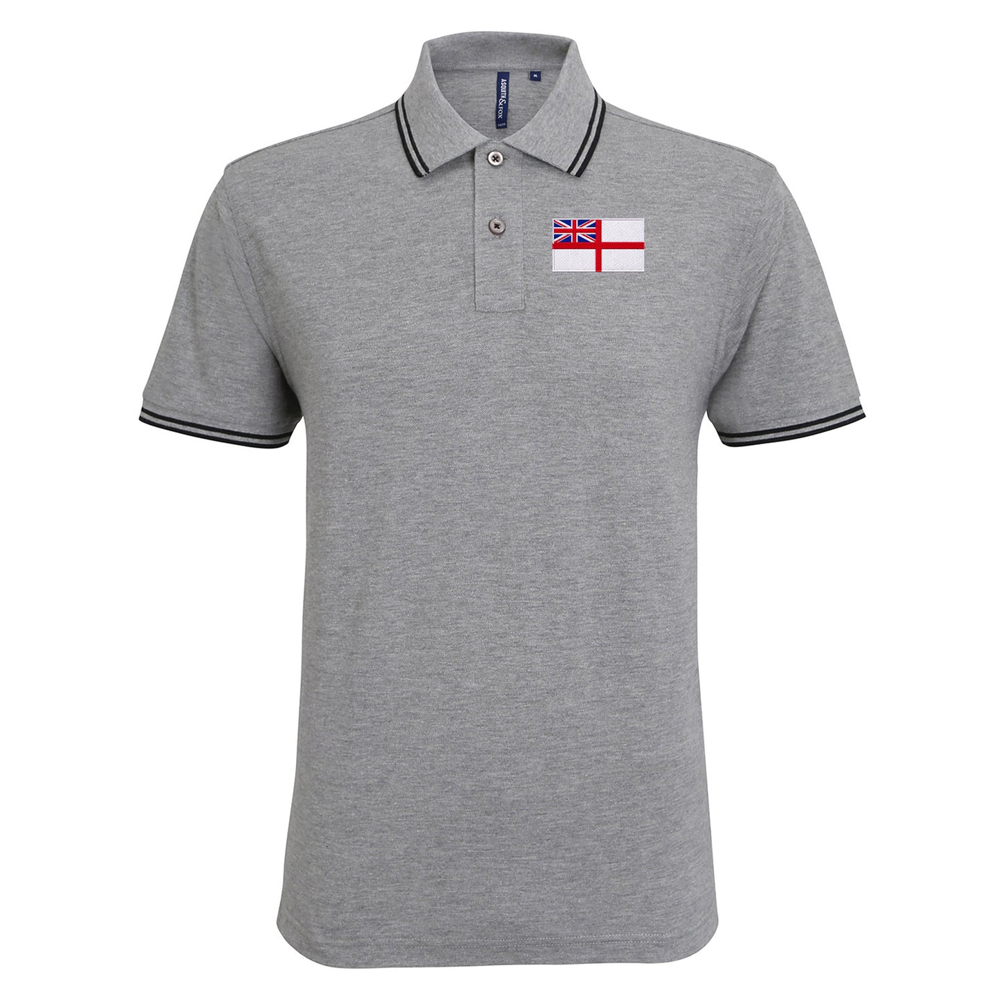 Royal Navy White Ensign Flag Tipped Polo Shirt